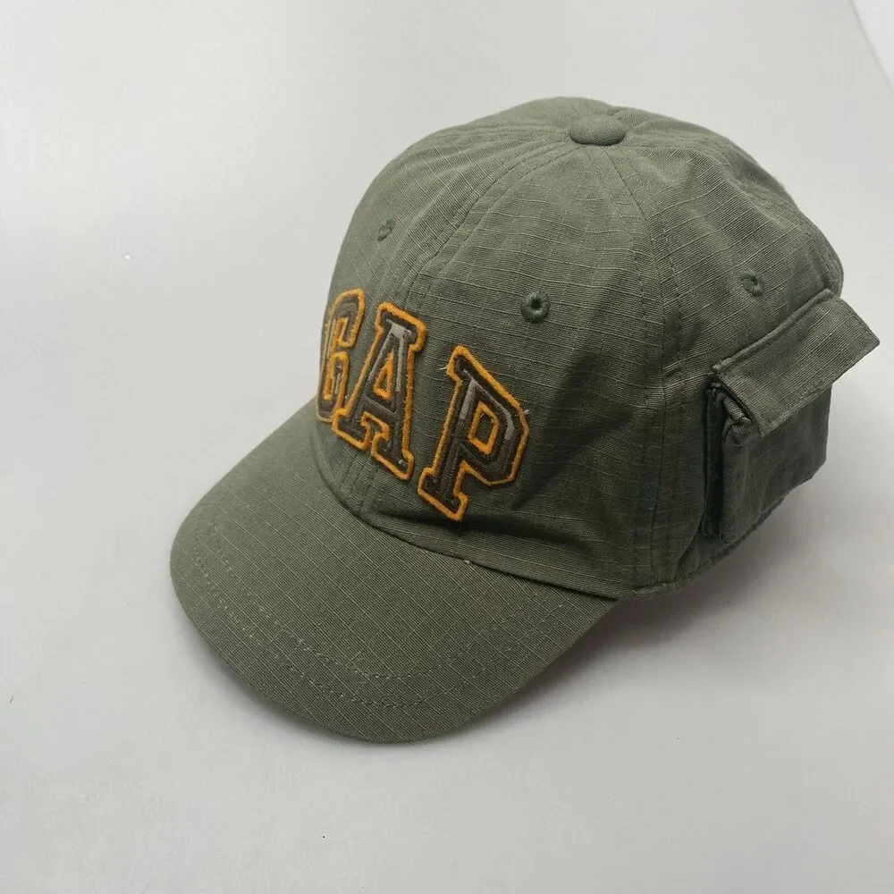 Baby Gap Toddler Green Ball Cap Hat Elastic Back Baseball Pocket 4-5T
